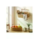 OEM 549289HS34YT0034 2’Li Duvar Askılı Plastik Rattan Organizer – Oval Hasır Görünümlü Mutfak Raf Sepeti, Banyo Ve Ev İçi