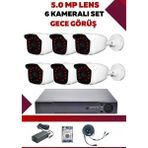 OEM 6 Kameralı Hd Set - 5mp Sony Lensli Full Hd Gece Görüşlü Güvenlik Kamerası Sistemi