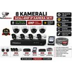 OEM 8’li 4mp Ip Kamera Full Set - Beyaz