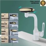 OEM Bankyo Lavabo Mutfak Eviye Bataryası Duş Şelale 4 Fonksiyonlu Ithal 7 Yıl Garantili - Beyaz - Altın