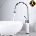 OEM Banyo Çanak Lavabo Bataryası Antrasit Beyaz Mermerli Yeni Model 7 Yıl Güvenceli İthal