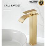 OEM Banyo Çanak Lavabo Bataryası Mat Gold Renk Şelale Model 7 Yıl Garantili Ithal