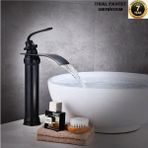 OEM Banyo Çanak Lavabo Bataryası Mat Siyah Renk Şelale Model 7 Yıl Garantili Ithal