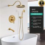 OEM Banyo Duş Seti Ankastre Mat Gold Renk Özel Seri 3 Yollu Sıva Altı Dahil Ful Set 7 Yıl Garanti Ithal