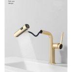 OEM Banyo Lavabo Bataryası Duş Şelale 3 Fonksiyonlu Spiralli Mat Gold