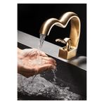 OEM Banyo Lavabo Bataryası Mat Gold Renk Şelale Kalp Yeni Tasarım 7 Yıl Garantili İthal MAT GOLD, Model Kodu: A726