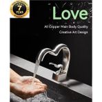OEM Banyo Lavabo Bataryası Mat Krom Nikel Renk Şelale Kalp Yeni Tasarım 7 Yıl Garantili Ithal
