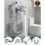 OEM Banyo Tuvalet Taharet Musluğu Spiralli Bide ve Hortum Başlığı 7 Yıl Garanti Krom İthal