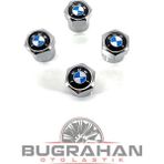 OEM BMW Logolu Çelik Sibop Kapağı 4 Adet Dayanıklı Tasarım ve Şık Görünüm ile