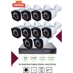 OEM Irtech-10 Kameralı Güvenlik Kamera Seti Gece Görüşlü-Su Geçirmez-Tak Çalıştır G02 - Beyaz
