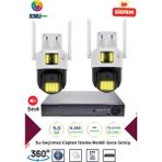 OEM Irtech-2 Kameralı 360 Derece Sesli Ip Güvenlik Kamera Seti Renkli Gece Görüş-Su Geçirmez GK01 - Beyaz