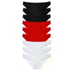 OEM MDN-NEW00143 9 Adet Süper Eko Set Likralı Kadın Slip Külot Siyah Kırmızı Beyaz Mudanis