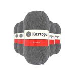 OEM MDN-NEW01324 5 Adet Kristal Çift Katlı El Örgü Lif İpi Orta Gri K1002 - Kartopu Mudanis