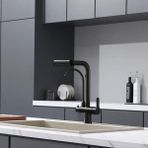 OEM Mutfak Eviye Bataryası Dual Flow Arıtma Çıkışlı Duş Şelale 4 Fonksiyon Siyah Ithal 7 Yıl Garantili - Mat Siyah