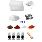 OEM P14 Mum Yapım Başlangıç Seti 1kg Parafin 4 Esans 4 Boya Fitiller Stearin Evde Mum Yapımı