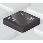 OEM Rusça Klavye Etiketi Şeffaf Arka - Russian Keyboard Sticker Transparent - Beyaz