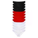 OEM RYL-EKO11032-1200 12 Adet Süper Eko Set Likralı Kadın Slip Külot Siyah Kırmızı Beyaz