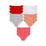 OEM RYL-EKO15044 15 Adet Süper Eko Set Likralı Kadın Slip Külot Kırmızı Gri Beyaz Pudra Fuşya