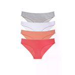 OEM RYL-EKO4043 4 Adet Süper Eko Set Likralı Kadın Slip Külot Gri Beyaz Pudra Fuşya
