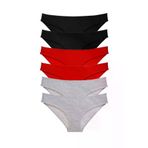 OEM RYL-EKO6032 6 Adet Süper Eko Set Likralı Kadın Slip Külot Siyah Kırmızı Gri