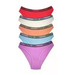 OEM RYL-TNG24S38A5 5 Adet Beli Yazılı Pamuklu Kalın Lastik Kadın Slip Külot