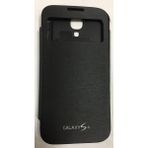 OEM Samsung I9500 S4 Pencereli Uyku Modlu Flip Cover Kılıf (Siyah)