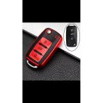 Oem Vw Tiguan Jetta Golf 5 Golf 6 Scirocco Polo Caddy Lüks Anahtar Koruma Kabı Kılıfı Kırmızı Renk