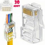 OEM Yeni Nesil Ez RJ45 Konnektör Plug Cat6 Delikli Açık Uçlu Jack EZRJ45 (50 Adet)