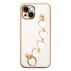 OEMTR Ally iPhone 13 Mini 5.4inç Kılıf Kalp Bileklik Tutuculu Lüx Silikon Askılı KILIF-1852 - Mor