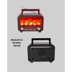 OEMTR Solar Panelli Alev Işıklı Bluetooth Hoparlör - Çoklu Giriş Uzun Pil Ömrü