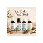 OENS COSMETİC Saç Bakım Yağ Seti | Biberiye, Hint, Badem ve Çam Terebentin Doğal Yağlar