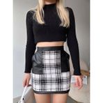 OEY Fashions Deri Cep Garnili Kaşe Etek Siyah H24604 - M