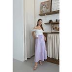 OEY Fashions Müslin Kumaş Keten Uzun Etek Lila Pt