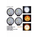 Off Road Oval Çalışma Lambası Turuncu Çakar Angel-beyaz Led 5 Fonksiyon 11,5x11,5 Cm 4 Adet-