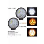 Off Road Oval Uyumlu Çalışma Lambası Turuncu Çakar Angel-beyaz Led 5 Fonksiyon 11,5x11,5 Cm 2 Adet-