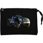 Off Road Yarış Arabası Siyah Clutch Astarlı Cüzdan / El Çantası - 25x18cm