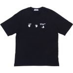 Off White Erkek Yuvarlak Yakalı Yazılı Baskılı Kısa Kollu Siyah Tişört Ety-Wht - 2XL