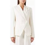 Off White Linen Blazer,yazlık Kırışmayan ve Belden Oturan Şık Ceket - Krem