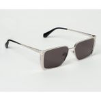 Off-White OERI121 7207 56-17 Unisex Güneş Gözlüğü – Gümüş Metal Çerçeve, Füme UV400 Cam