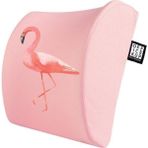 Office Küp Bel Yastığı Ofis Koltuk Minderi Pembe Flamingo