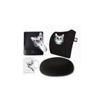 Officeküp Avantajlı 4'lü Ofis Seti: Visco Bel Destek Yastığı & Oturma Minderi & Mousepad & Kupa - Meraklı Kedi