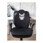 Officeküp Officekup X-Large Visco Bel Destek Gamer Oyuncu Koltuk Yastığı Siyah Kedi