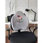 Officekup Visco Bel Destek Gamer Oyuncu Koltuk Yastığı Gri Elephant Bee Fil