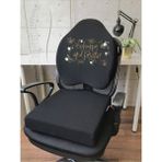Officekup Visco Gamer Oyuncu Bel Yastığı ve Kare Oturma Minderi 2'li Set Siyah Be Happy