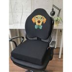 Officekup Visco Gamer Oyuncu Bel Yastığı ve Kare Oturma Minderi 2'li Set Siyah Dogs Out