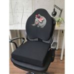Officekup Visco Gamer Oyuncu Bel Yastığı ve Kare Oturma Minderi 2'li Set Siyah Elephant Bee