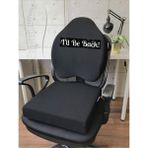 Officekup Visco Gamer Oyuncu Bel Yastığı ve Kare Oturma Minderi 2'li Set Siyah I'll Be Back Marble