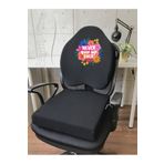 Officekup Visco Gamer Oyuncu Bel Yastığı ve Kare Oturma Minderi 2'li Set Siyah Never Give Up