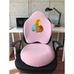 Officekup Visco Gamer Oyuncu Bel Yastığı ve Yuvarlak Oturma Minderi 2'li Set Pembe Chitah