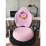Officekup Visco Gamer Oyuncu Bel Yastığı ve Yuvarlak Oturma Minderi 2'li Set Pembe Never
